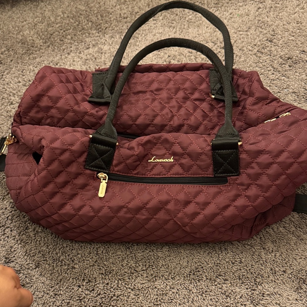 Quilted Burgundy Tote Bag